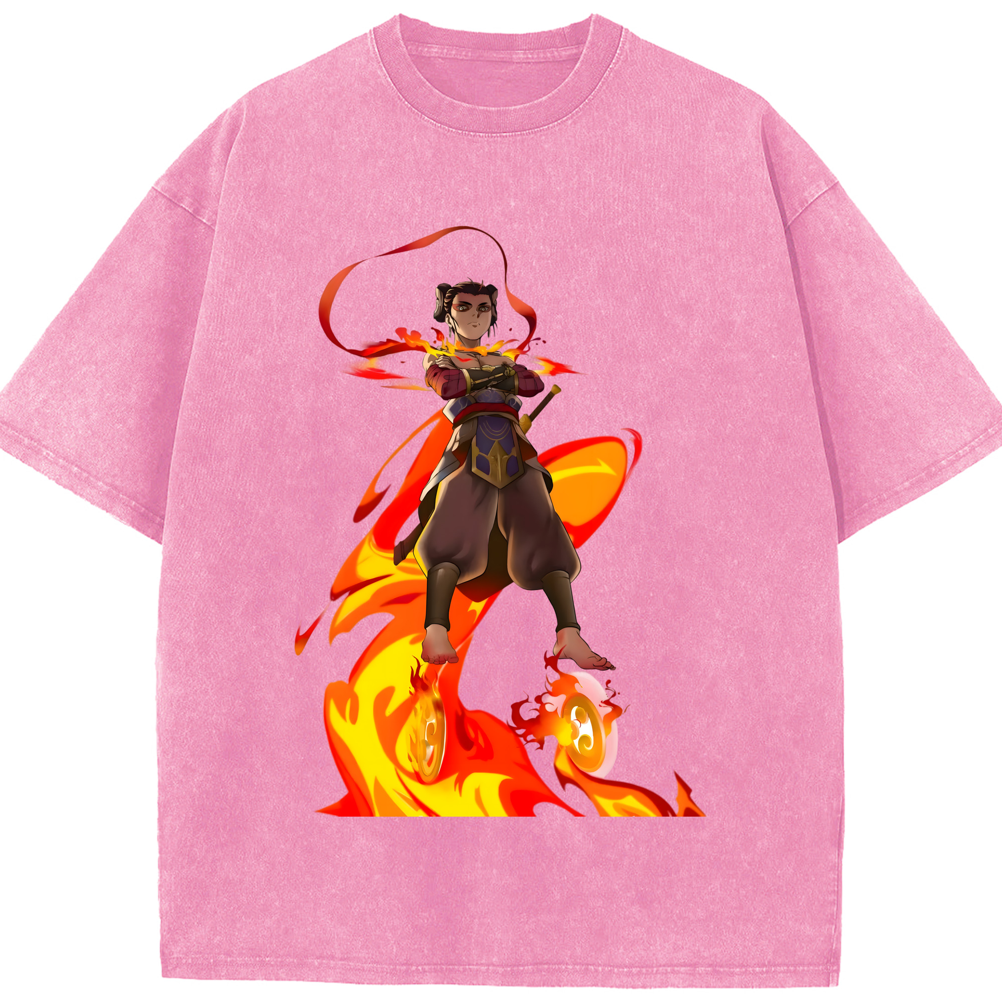 （画像用） Ne Zha 2 ナタ 魔童の大暴れ 綿100% ヴィンテージ風 半袖Tシャツ（フロントプリント）